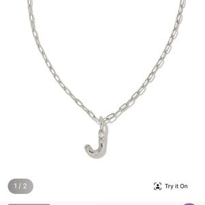 Kendra Scott Silver Necklace letter “ J “